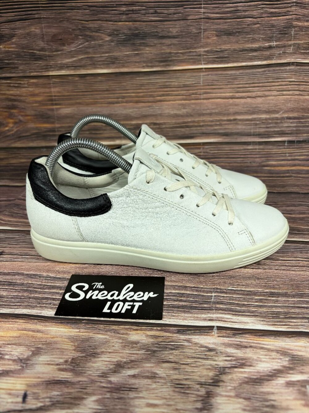 Ecco Soft 7 Women's White Leather Casual‎ Lace Up Shoes Size 8